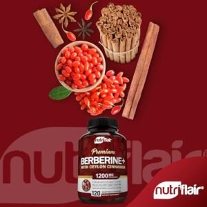 NutriFlair Premium Berberine HCL 1200mg, 120 Capsules - Plus Pure True Ceylon Cinnamon, Berberine HCI Root Supplements Pills - Immune System, Healthy Weight Management - Image 3