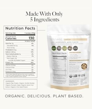 Truvani Vegan Protein Powder | Vanilla | 20g Organic Plant Based Protein | 18 Servings | Keto | Gluten & Dairy Free | Low Carb | No Added Sugar - Image 3