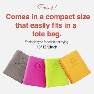 Primasole Folding Travel Yoga Mat Foldable light weight Easy to carry to Workout Fitness Class Beach Park Travel Picnics 4mm thick Coral Red Orenge Color PSS91NH026A - Image 3