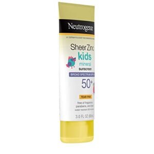 Neutrogena Sheer Zinc Oxide Kids Mineral Sunscreen Lotion, Broad Spectrum SPF 50+ with UVA/UVB Protection, Water-Resistant for 80 Minutes, Paraben-, Dye-, Fragrance- & Tear Free, 3 fl. oz - Image 10