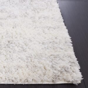 SAFAVIEH Berber Shag Collection Area Rug - 9' x 12', Ivory & Light Grey, 1.2-inch Thick Ideal for High Traffic Areas in Living Room, Bedroom (BER563F) - Image 4