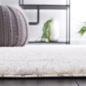 SAFAVIEH Berber Shag Collection Area Rug - 9' x 12', Ivory & Light Grey, 1.2-inch Thick Ideal for High Traffic Areas in Living Room, Bedroom (BER563F) - Image 5