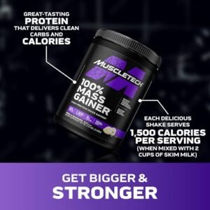 MuscleTech High Protein Mass Gainer for Men & Women - Protein Powder Shakes for Weight Gain, Muscle Building & Recovery with Creatine Monohydrate - Vanilla Milkshake, 5.15 Pound - Image 3
