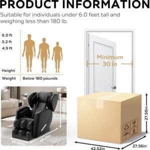 2025NEW Massage Chair Full Body, Zero Gravity Massage Recliner Chair with Heat, 5 Auto Modes, Foot Roller, Bluetooth and LCD Touch Screen, Fit Office and Home Relaxation - Image 3