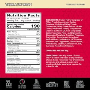 BSN SYNTHA-6 Whey Protein Powder, Micellar Casein, Milk Protein Isolate Powder, Vanilla Ice Cream, 5 Pounds, 48 Servings (Pack of 1) - Package May Vary - Image 3