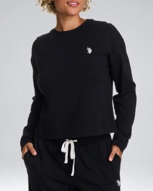 U.S. Polo Assn. Lounge Sets for Women, Tracksuit Sets for Women 2 Piece with Top and Wide Leg Sweatpants for Spring - Image 4