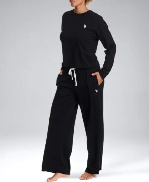 U.S. Polo Assn. Lounge Sets for Women, Tracksuit Sets for Women 2 Piece with Top and Wide Leg Sweatpants for Spring - Image 5