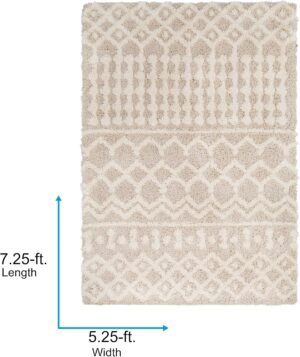 Livabliss Hapsburg Moroccan Shag Area Rug, 5'3" x 7'3", Beige - Image 3
