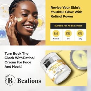 Retinol Cream Anti Aging for Face: Wrinkle Cream for Face Neck with Collagen Hyaluronic Acid - Night Moisturizer for Men Women - Facial Skin Care Gifts for Mom Dad Sister - Image 4