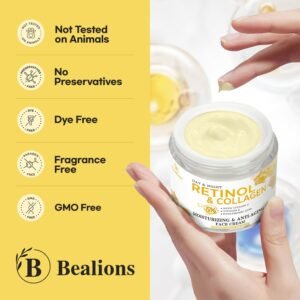 Retinol Cream Anti Aging for Face: Wrinkle Cream for Face Neck with Collagen Hyaluronic Acid - Night Moisturizer for Men Women - Facial Skin Care Gifts for Mom Dad Sister - Image 5