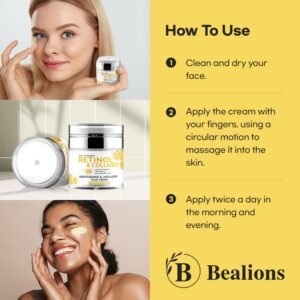 Retinol Cream Anti Aging for Face: Wrinkle Cream for Face Neck with Collagen Hyaluronic Acid - Night Moisturizer for Men Women - Facial Skin Care Gifts for Mom Dad Sister - Image 6