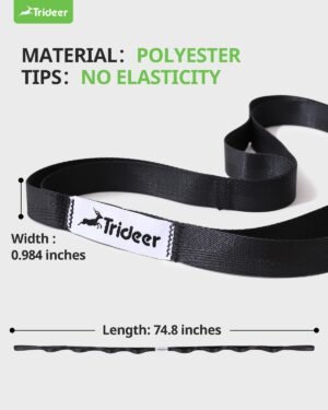 Trideer Stretching Strap Yoga Strap Physical Therapy for Home Workout, Exercise, Pilates and Gymnastics, 10 Loops Non-Elastic Stretch Bands with Aesthetic Packaging for Women & Men - Image 4