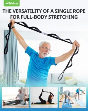 Trideer Stretching Strap Yoga Strap Physical Therapy for Home Workout, Exercise, Pilates and Gymnastics, 10 Loops Non-Elastic Stretch Bands with Aesthetic Packaging for Women & Men - Image 9