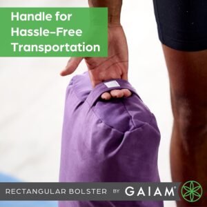 Gaiam Yoga Bolster - Long, Rectangular Meditation Pillow - Supportive Cushion for Restorative Yoga and Sitting on the Floor - Built-In Carrying Handle - Machine Washable Cover' - Image 5