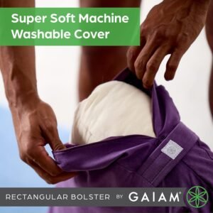 Gaiam Yoga Bolster - Long, Rectangular Meditation Pillow - Supportive Cushion for Restorative Yoga and Sitting on the Floor - Built-In Carrying Handle - Machine Washable Cover' - Image 6