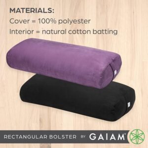 Gaiam Yoga Bolster - Long, Rectangular Meditation Pillow - Supportive Cushion for Restorative Yoga and Sitting on the Floor - Built-In Carrying Handle - Machine Washable Cover' - Image 7