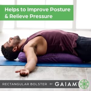 Gaiam Yoga Bolster - Long, Rectangular Meditation Pillow - Supportive Cushion for Restorative Yoga and Sitting on the Floor - Built-In Carrying Handle - Machine Washable Cover' - Image 8