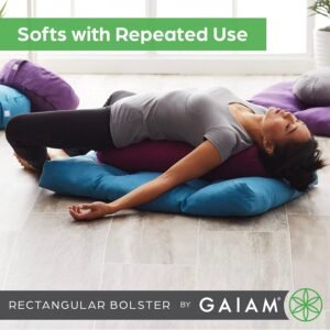 Gaiam Yoga Bolster - Long, Rectangular Meditation Pillow - Supportive Cushion for Restorative Yoga and Sitting on the Floor - Built-In Carrying Handle - Machine Washable Cover' - Image 9