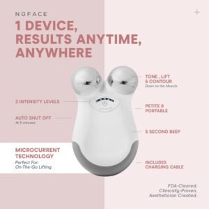 NuFACE MINI Classic Microcurrent Facial Device Kit - Face Sculpting Tool & Neck Tightening Device to Contour, Lift, Smooth & Tone + Activating Aqua Conductive Gel for Microcurrent Treatment - Image 5