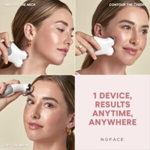 NuFACE MINI Classic Microcurrent Facial Device Kit - Face Sculpting Tool & Neck Tightening Device to Contour, Lift, Smooth & Tone + Activating Aqua Conductive Gel for Microcurrent Treatment - Image 7