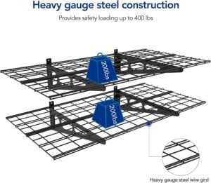 FLEXIMOUNTS 2-Pack 2x4ft 24-inch-by-48-inch Wall Shelf Garage Storage Rack Wall Mounted Floating Shelves, Black - Image 3