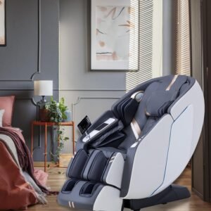 MassaMAX 4D Massage Chair - 2025 Full Body Massage Chair with Zero Gravity, Extended Footrest, SL Track, Yoga Stretch, Foot Rollers, and Heating Comfort with Mat & Cover (White) - Image 3