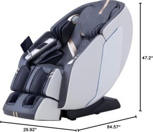 MassaMAX 4D Massage Chair - 2025 Full Body Massage Chair with Zero Gravity, Extended Footrest, SL Track, Yoga Stretch, Foot Rollers, and Heating Comfort with Mat & Cover (White) - Image 4