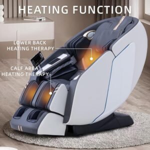 MassaMAX 4D Massage Chair - 2025 Full Body Massage Chair with Zero Gravity, Extended Footrest, SL Track, Yoga Stretch, Foot Rollers, and Heating Comfort with Mat & Cover (White) - Image 8