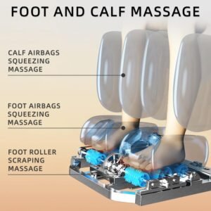 MassaMAX 4D Massage Chair - 2025 Full Body Massage Chair with Zero Gravity, Extended Footrest, SL Track, Yoga Stretch, Foot Rollers, and Heating Comfort with Mat & Cover (White) - Image 10