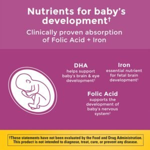 Nature Made Prenatal with Folic Acid + DHA, Prenatal Vitamin and Mineral Supplement for Daily Nutritional Support, 110 Softgels, 110 Day Supply - Image 3