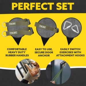 Long Resistance Bands for Working Out Men and Women - Set of 5 Pull-Up Bands, Rubber Handles and Door Anchor - Workout Bands Resistance for Men - Exercise Bands Resistance Bands Set - Image 4