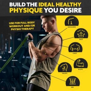 Long Resistance Bands for Working Out Men and Women - Set of 5 Pull-Up Bands, Rubber Handles and Door Anchor - Workout Bands Resistance for Men - Exercise Bands Resistance Bands Set - Image 7