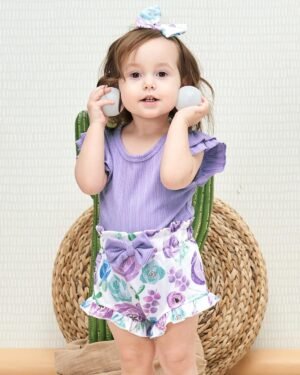 SUNNY PIGGY Baby Girl Clothes Infant Newborn Girls Summer Outfits Baby Clothing Romper Shorts Set 0-3 3-6 6-12 12-18 Months - Image 4