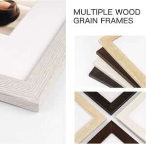 16x24 Picture Frame Set of 3, Distressed White Wood Grain 16x24 Frames for Horizontal and Vertical Wall Mounting (3 pack,White) - Image 3