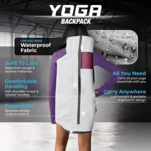 MAGNILAY Yoga Mat Bag - for Women and Men, Yoga Bag with Pockets and Adjustable Strap, Yoga Mat Carrier, Fits Mats Blocks and Yoga Accessories for Workouts, (32”L x 9” Diameter) - Image 4