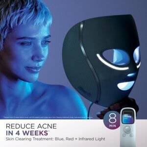 Shark CryoGlow LED Face Mask (FSA/HSA Eligible*) with Under-Eye Cooling, Anti-Ageing & Blemish Repair, Red & Blue LED, Infrared Light Therapy, USB-C, Remote Control, Storage Bag, Blue Frost, FW312 - Image 6