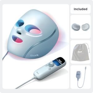 Shark CryoGlow LED Face Mask (FSA/HSA Eligible*) with Under-Eye Cooling, Anti-Ageing & Blemish Repair, Red & Blue LED, Infrared Light Therapy, USB-C, Remote Control, Storage Bag, Blue Frost, FW312 - Image 14