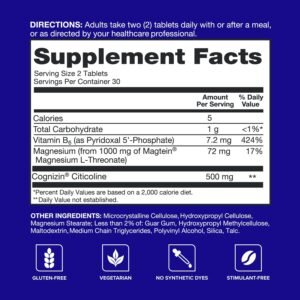Qunol Brain Health Memory Plus with B6, Magnesium L-Threonate & Citicoline, Clinically Tested Ingredients to Improve Memory, Focus, Attention and Productivity, 60 Count (Pack of 1) - Image 6