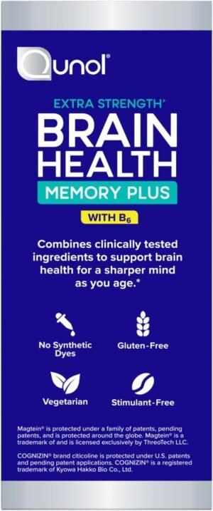 Qunol Brain Health Memory Plus with B6, Magnesium L-Threonate & Citicoline, Clinically Tested Ingredients to Improve Memory, Focus, Attention and Productivity, 60 Count (Pack of 1) - Image 12