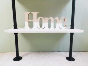 Industrial Ladder Pipe Shelves, Wall Mounted Wood Metal Rustic Bookshelf for Living Room (White, 6 Tier - 10" D x 24" W x 82.5" H) - Image 8