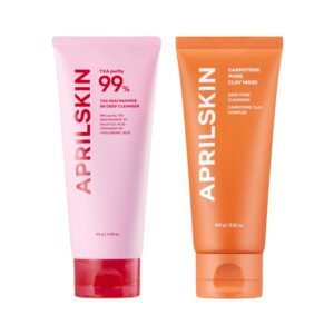 APRILSKIN Deep Cleansing Duo for Blackhead Care: TXA Niacinamide 99 Pore Care Pink Bubble Gum Deep Cleanser and Carrotene IPMP 3-Min Quick Dry Pore Caring Clay Mask - Image 2