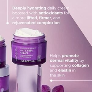 Andalou Naturals Hyaluronic Dmae Lift Firm Skin Cream, Face Moisturizer with Anti Aging Antioxidants, Hydrating, Helps Reduce Fine Lines and Wrinkles, 1.7 Ounce - Image 2