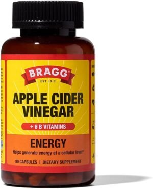 Bragg Energy Apple Cider Vinegar Capsules with B-12 Vitamins - 90 Capsules - Weight Management - Non-GMO, Vegan, Gluten Free, No Sugar - Helps Generate Energy at Cellular Level for Men and Women - Image 2