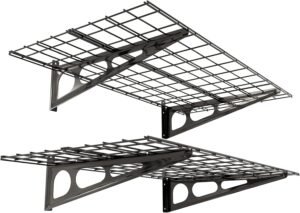 FLEXIMOUNTS 2-Pack 2x4ft 24-inch-by-48-inch Wall Shelf Garage Storage Rack Wall Mounted Floating Shelves, Black - Image 2