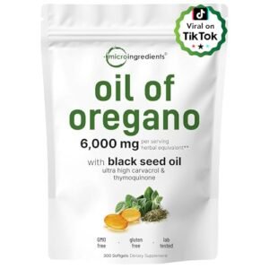 Micro Ingredients Oil of Oregano, 300 Softgel | Oregano Oil with Black Seed Oil, 4X Strength Carvacrol & Thymoquinone | Plant Based, Non-GMO | Antioxidant & Immune Support - Image 2