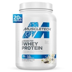 Muscletech Grass-Fed Whey Protein Powder (Deluxe Vanilla, 1.8LB) - Whey Protein Smoothie & Milk Shake Mix Supports Muscle Gain & Recovery - 20g of Whey Protein for Women & Men - Non-GMO & Gluten-Free - Image 2