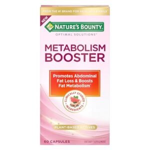 Nature's Bounty Optimal Solutions Metabolism Booster Supplement, Boosts Fat Metabolism, Promotes Abdominal Fat Loss, With Citrus Extracts and Black Ginger, 60 Capsules - Image 2