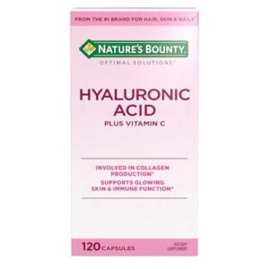 Nature's Bounty Vitamin C and Hyaluronic Acid Supplement, Supports Glowing Skin, Immune Function & Collagen Production, 120 Capsules - 60 Day Supply, Optimal Solutions Supplements for Skin Health - Image 2