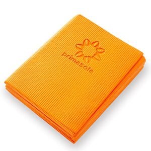 Primasole Folding Travel Yoga Mat Foldable light weight Easy to carry to Workout Fitness Class Beach Park Travel Picnics 4mm thick Coral Red Orenge Color PSS91NH026A - Image 2