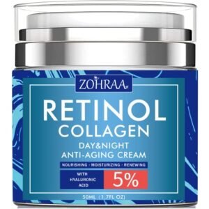 Retinol Cream for Face - Facial Moisturizer with Collagen and Hyaluronic Acid, Anti-Wrinkle Reduce Fine Lines Vitamin C+E Natural-Ingredient Day Night Anti-Aging For Women Men - Image 2